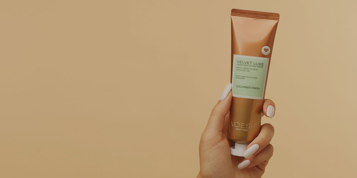 Woman holding Velvet luxe lotion