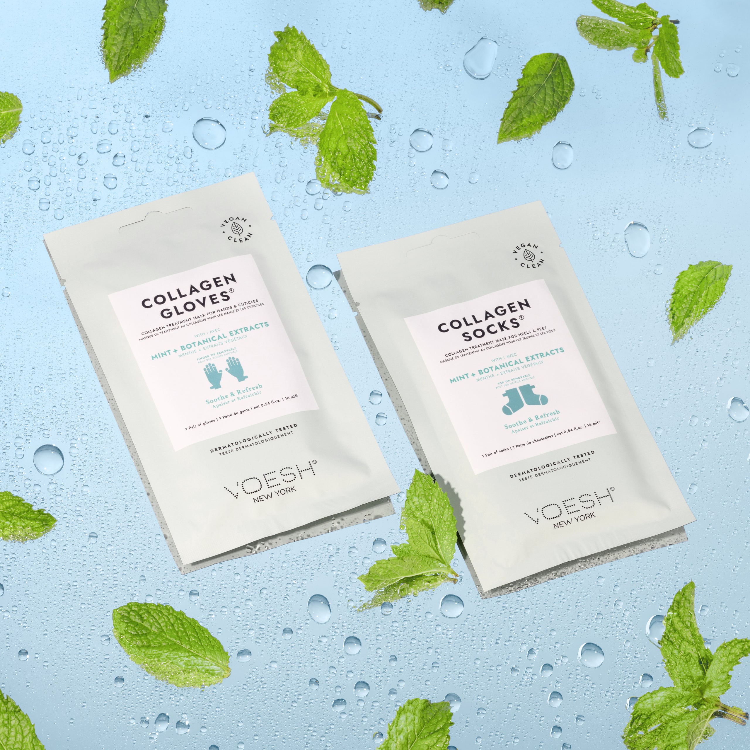 Collagen Gloves and Socks with mint and botanical extracts