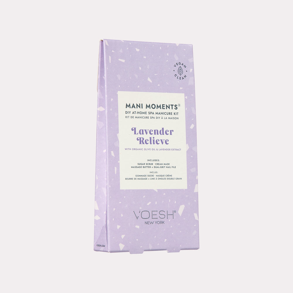Mani Moments Lavender Relieve in packaging on a white background.