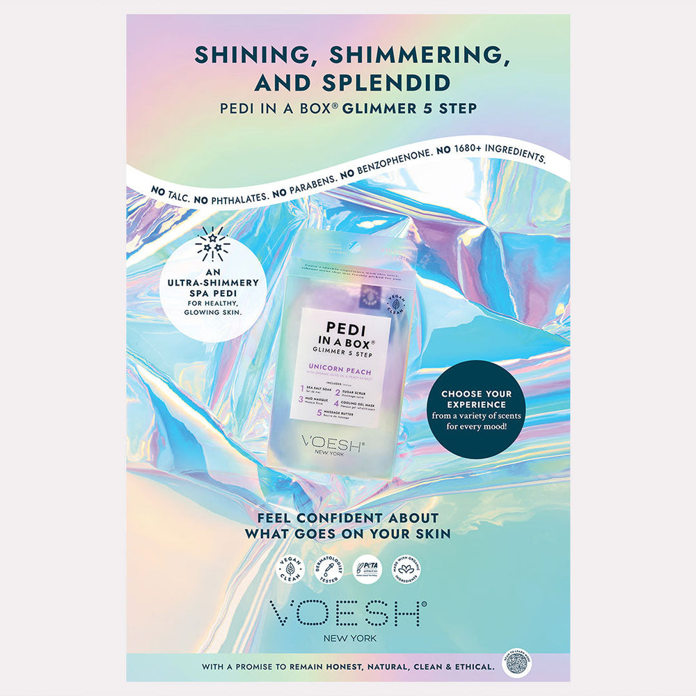 1 Wall Poster Pedi in a Box Glimmer 5 Step 24” x 36”