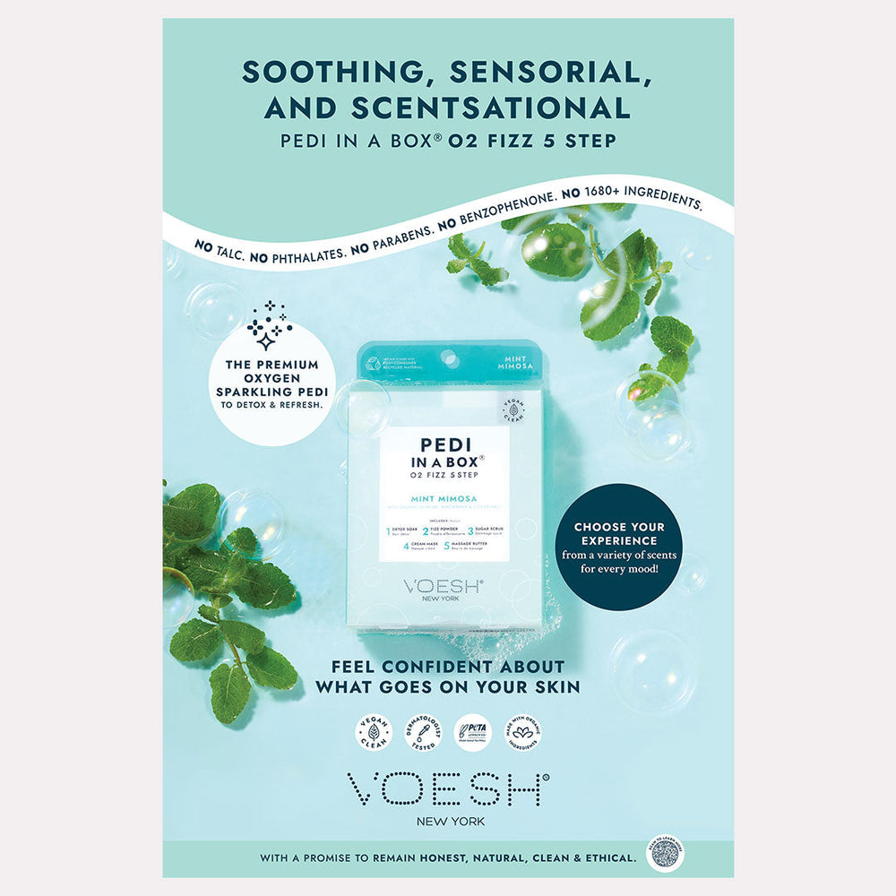 Wall Poster Pedi in a Box O2 Fizz 5 Step 24” x 36”