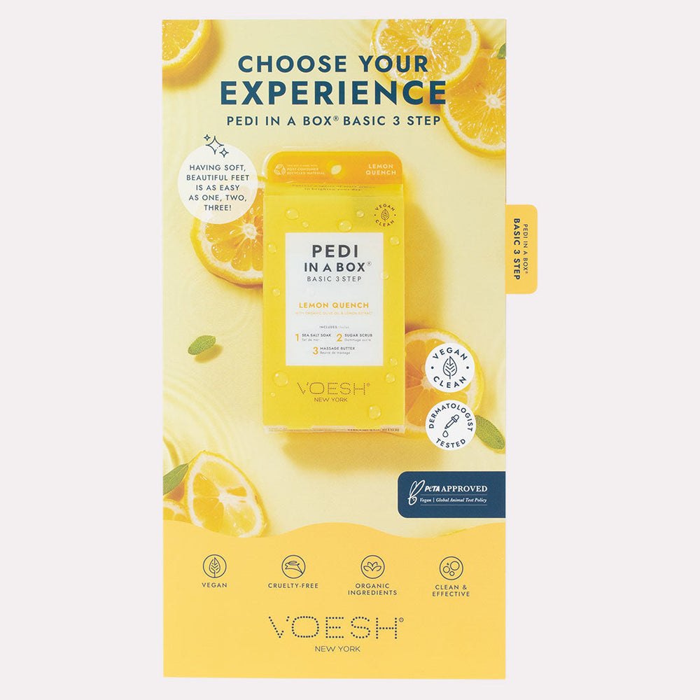 Tri-Fold Salon Menu Pedi in a Box Basic 3 Step front