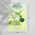 Wall Poster Pedi in a Box Basic 3 Step 24” x 36” on wall with dimensions