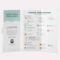 Tri-Fold Salon Menu Pedi in a Box O2 Fizz 5 Step fully opened up