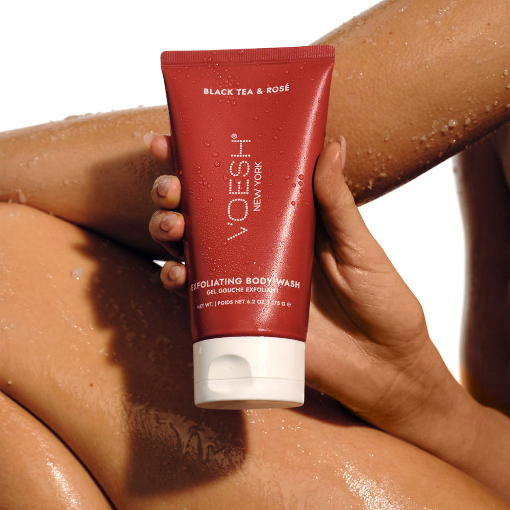 Exfoliating Body Wash Black Tea & Rosé - Sugar Scrub with Plant-Derived AHAs