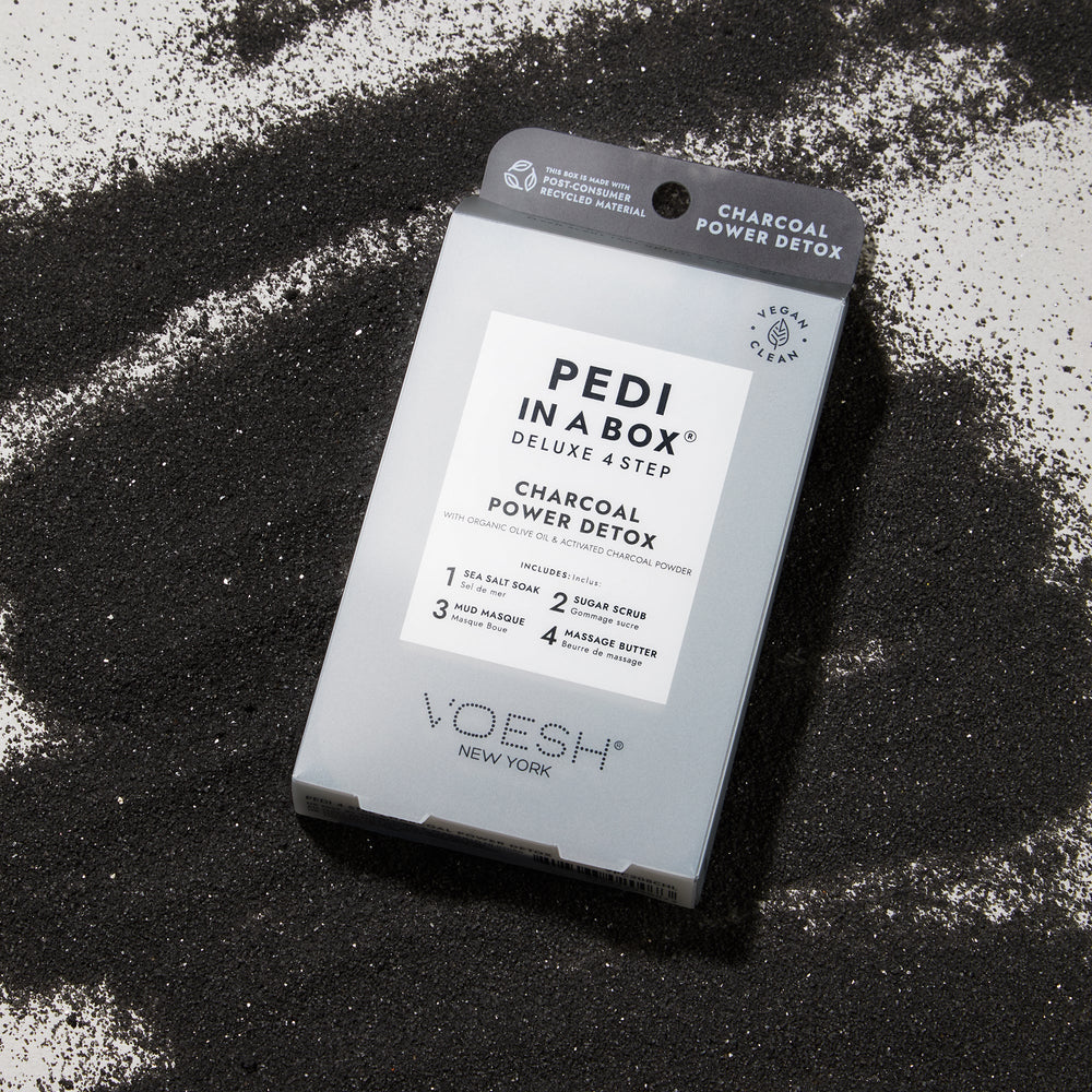 Pedi in a box 4 step charcoal detox on charcoal powder