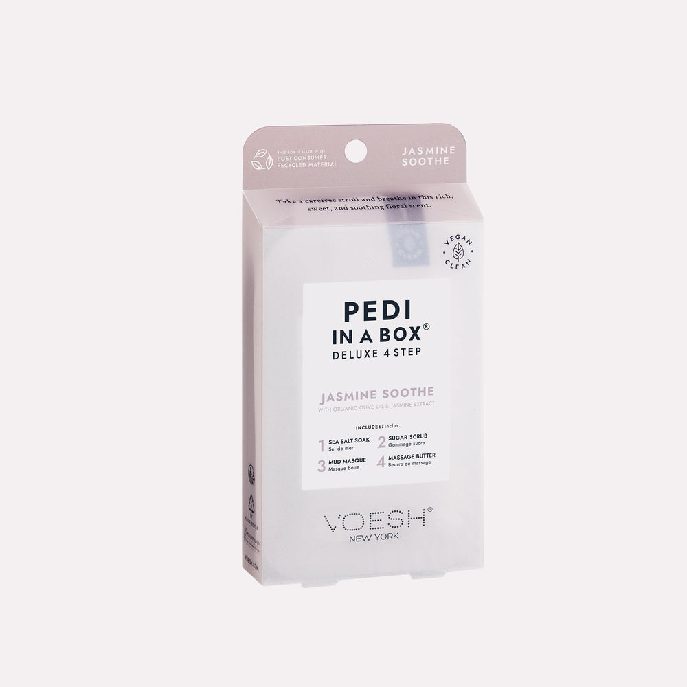 jasmine soothe pedi in a box 4 step on gray background
