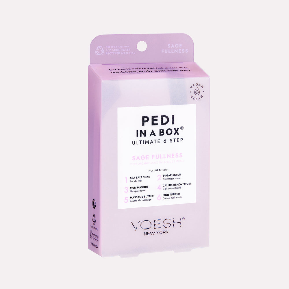 Sage Fullness Pedi In a Box 6 Step on gray background