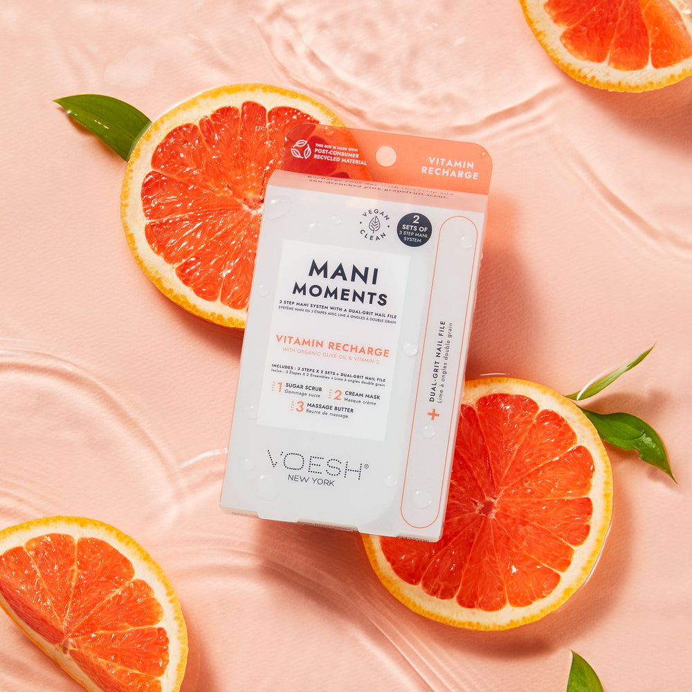 mani moments on background with grapefruit