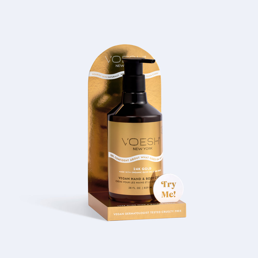 Vegan Hand & Body Crème 24K Gold Display Stand