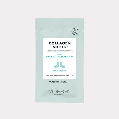 Collagen Socks with mint & botanical Extracts on gray background