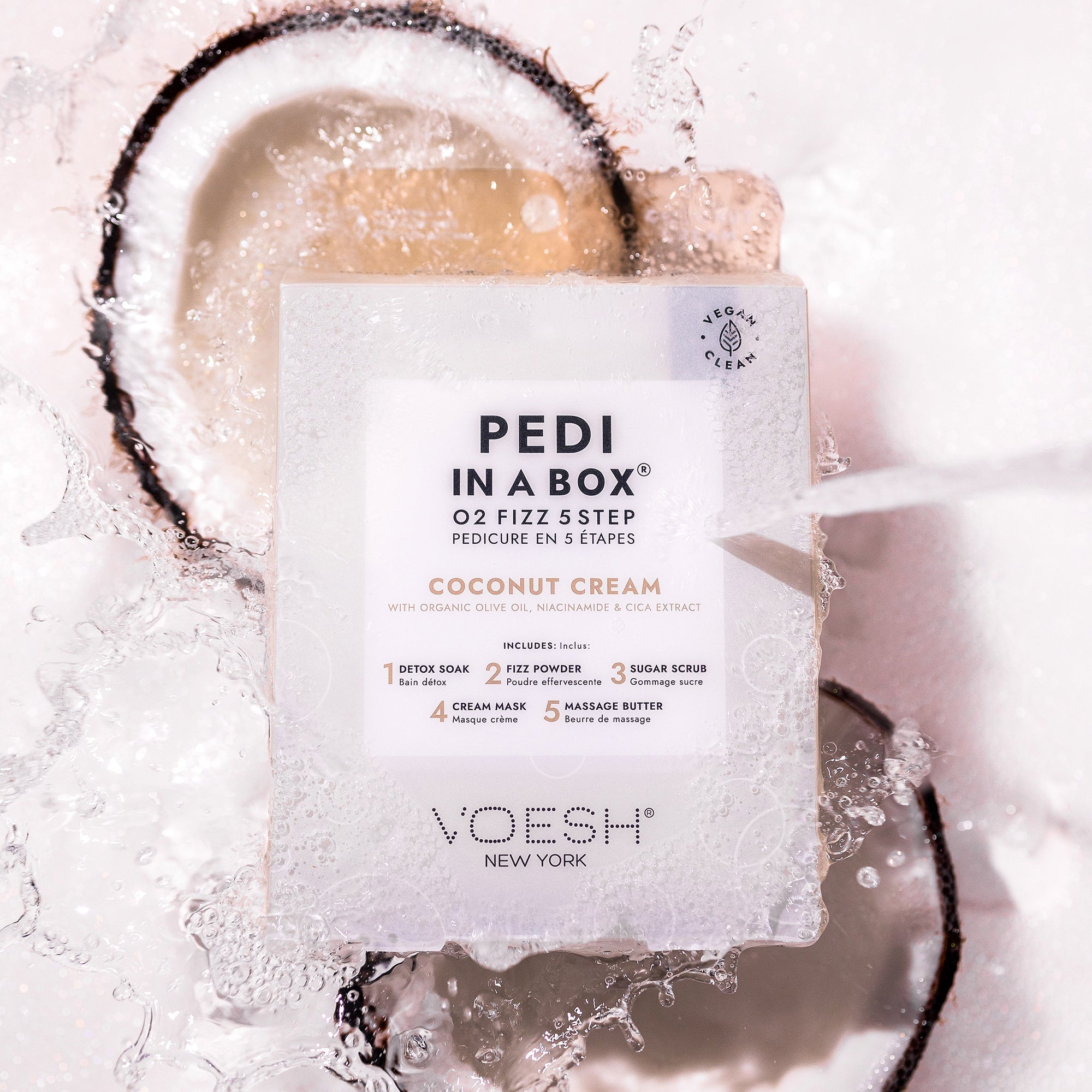 Pedi in a Box O2 Fizz 5 Step Coconut Cream | VOESH Professionals